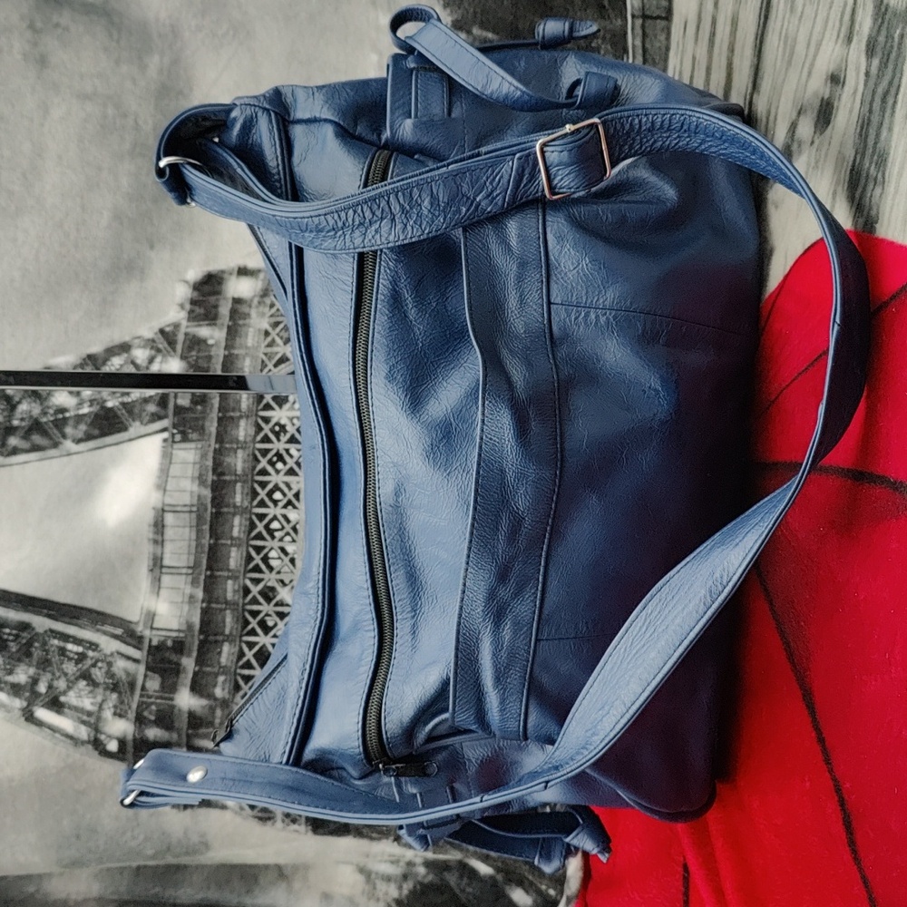 Blue/Purple Leather Bag - Picture 2 of 11